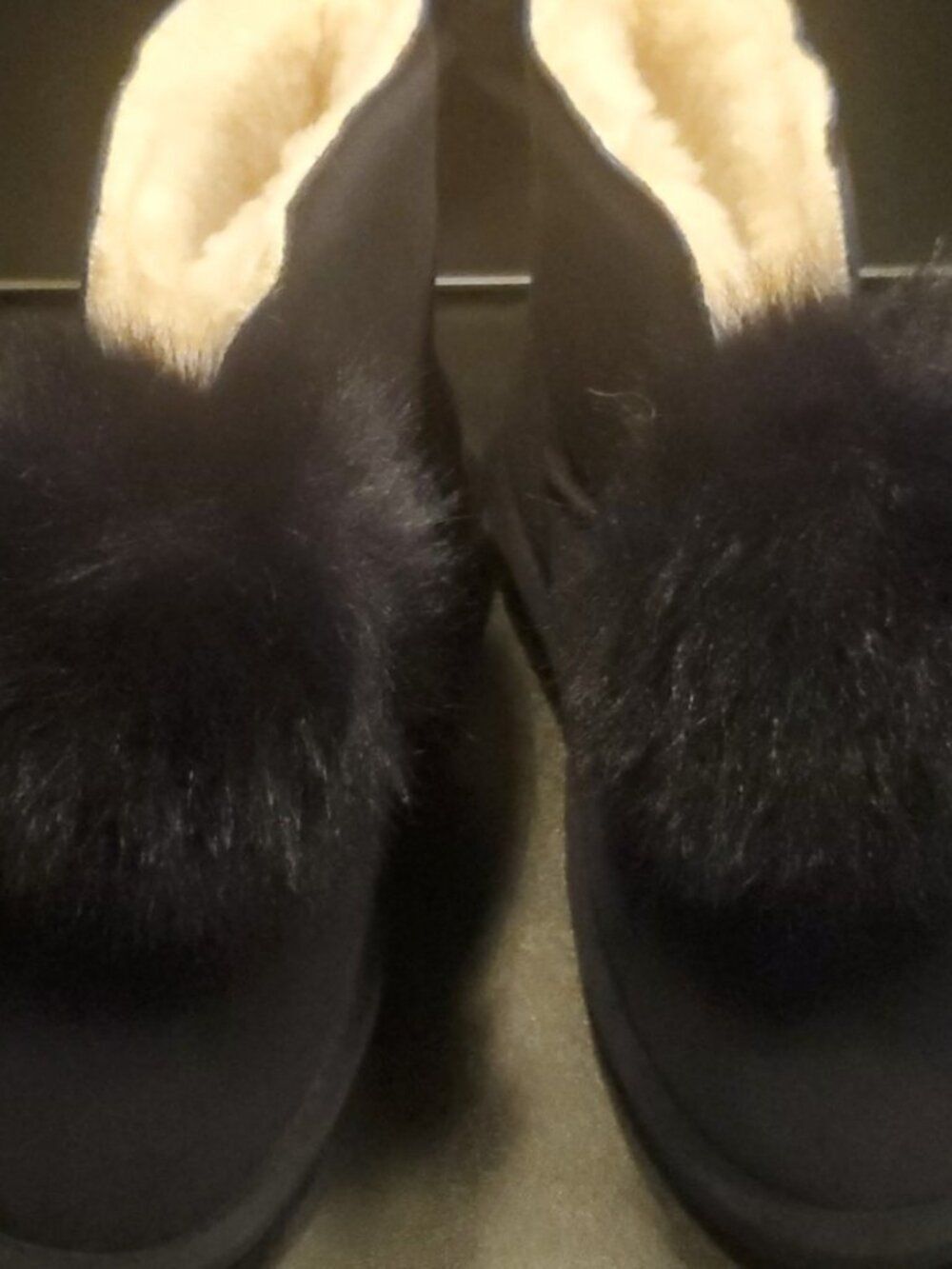 Bearpaw Navy Fur Trim Winter Boots Cozy Comfort Ankle Boots Size 8W